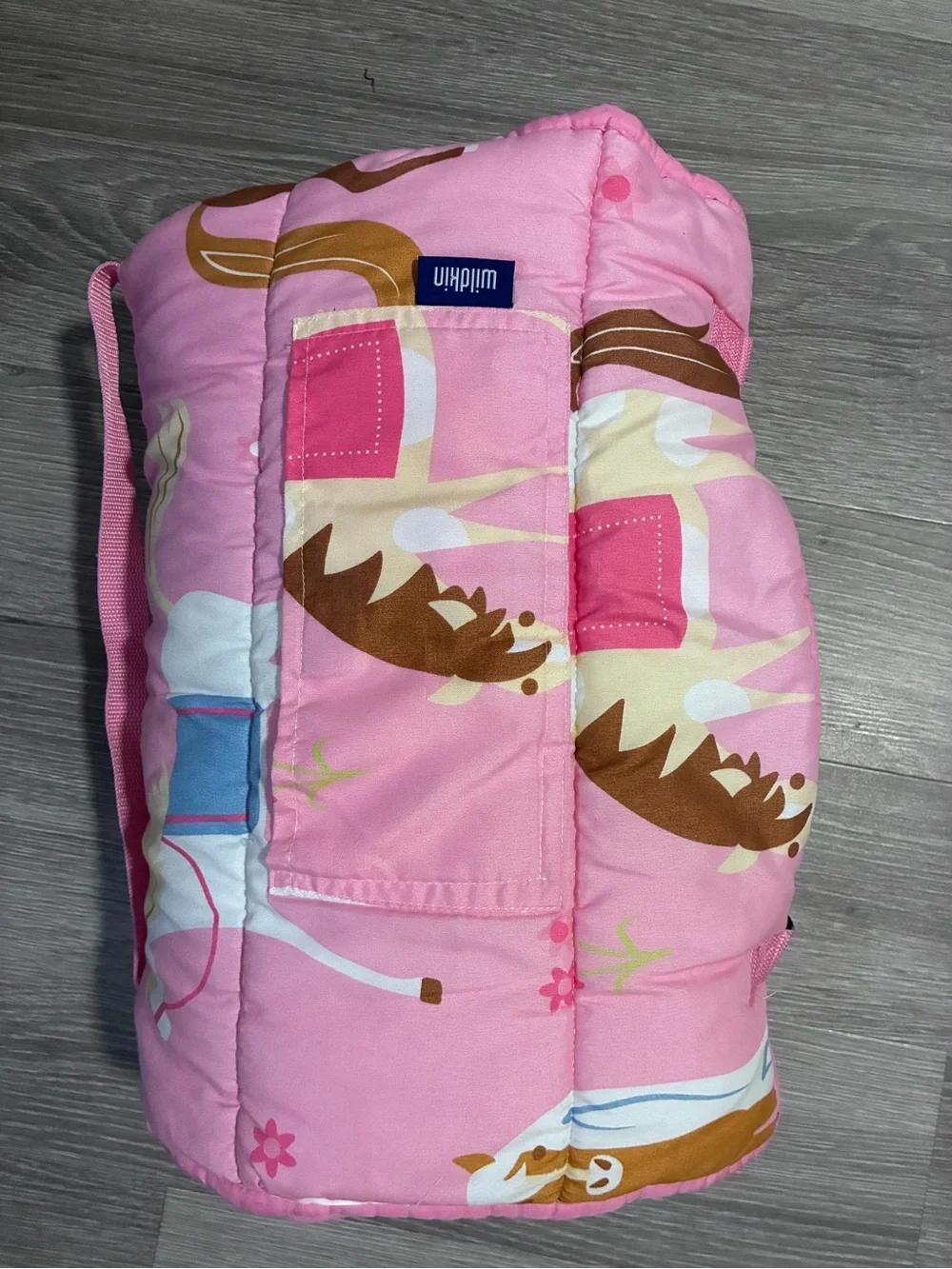 Wildkin Kids Pink Horse Print Nap Mat with Pillow